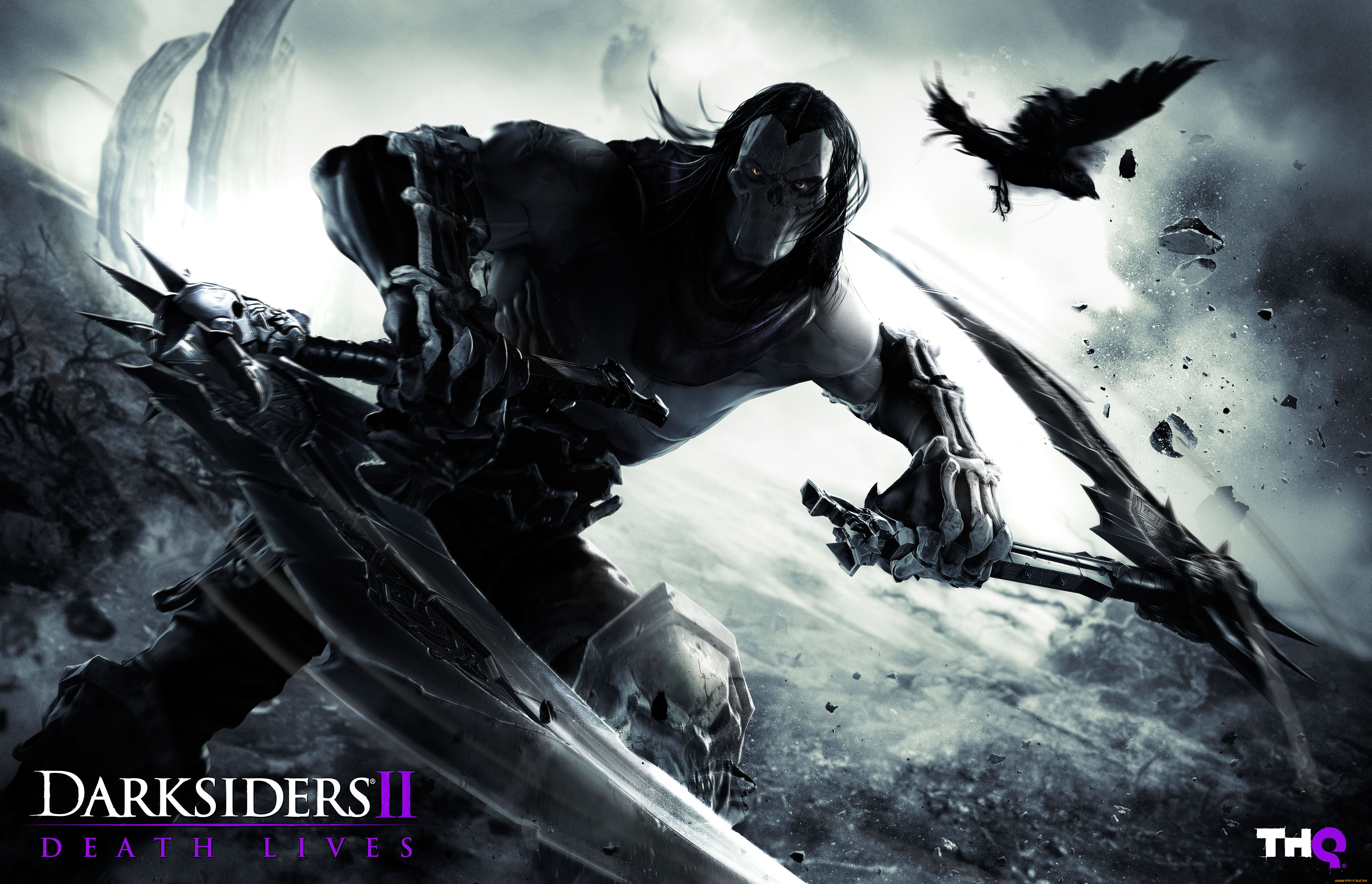 Обои 2 3. Darksiders смерть. Darksiders 2. Всадник смерть дарксайдерс. Смерть дарксайдерс 2.